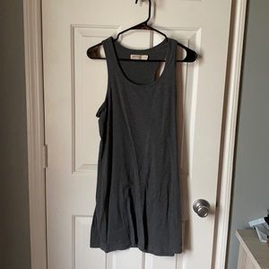Gray Racerback Tank Dress Tunic